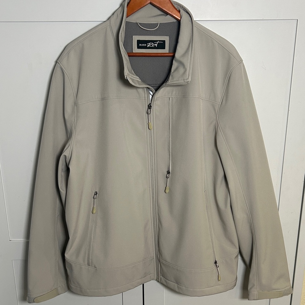 Black Rivet Men's Light Taupe Zip-Up Shirt Jacket With Zip Pockets Size XL